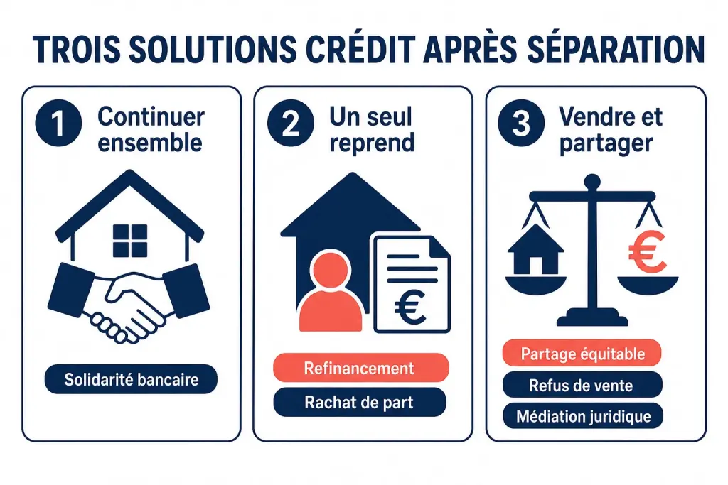 Trois solutions crédit après séparation