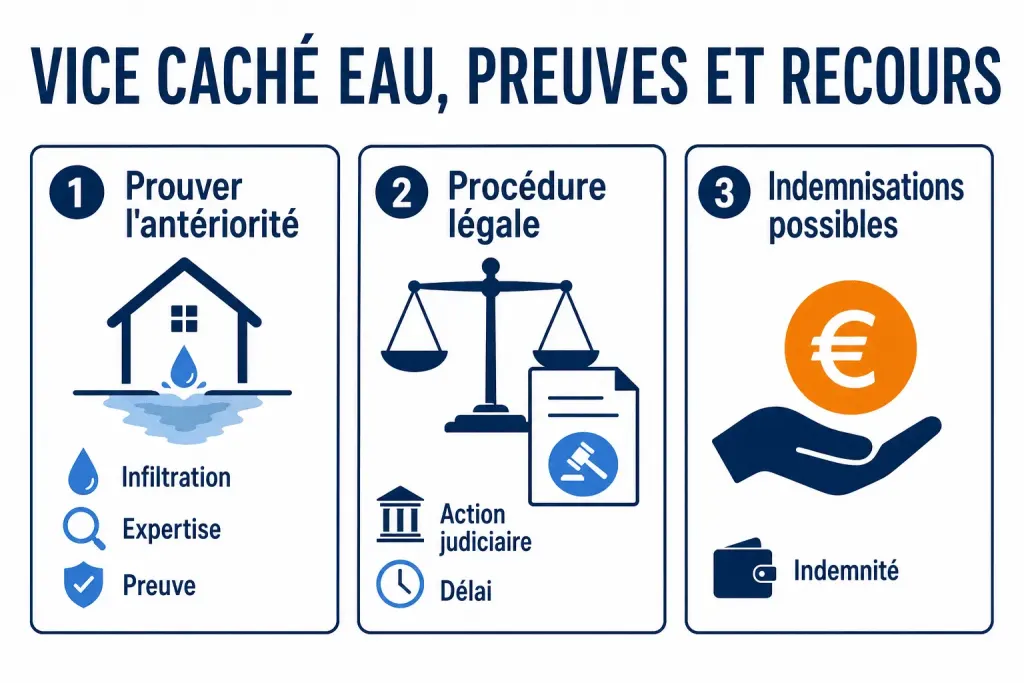 Vice caché eau, preuves et recours