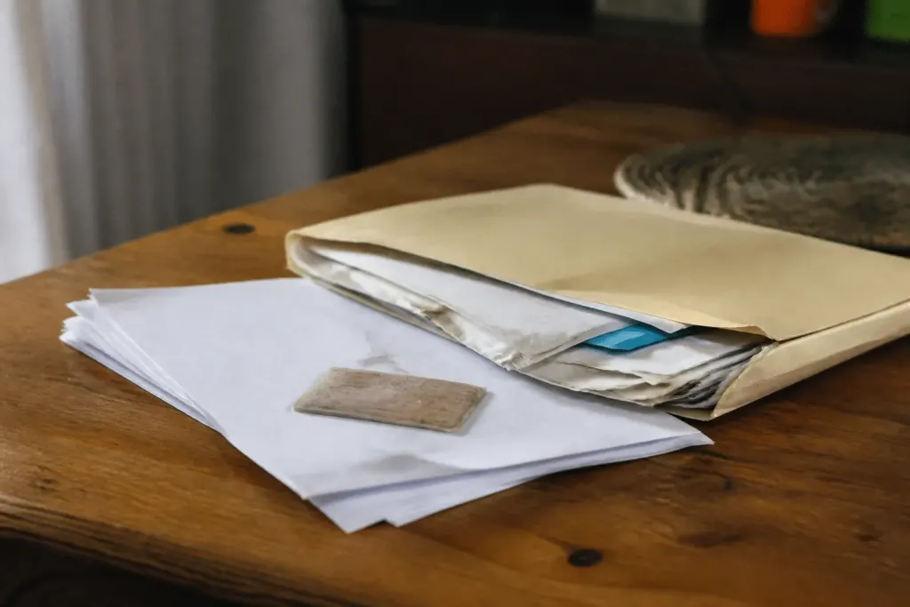 Dossier immobilier incomplet sur table avec document expiré